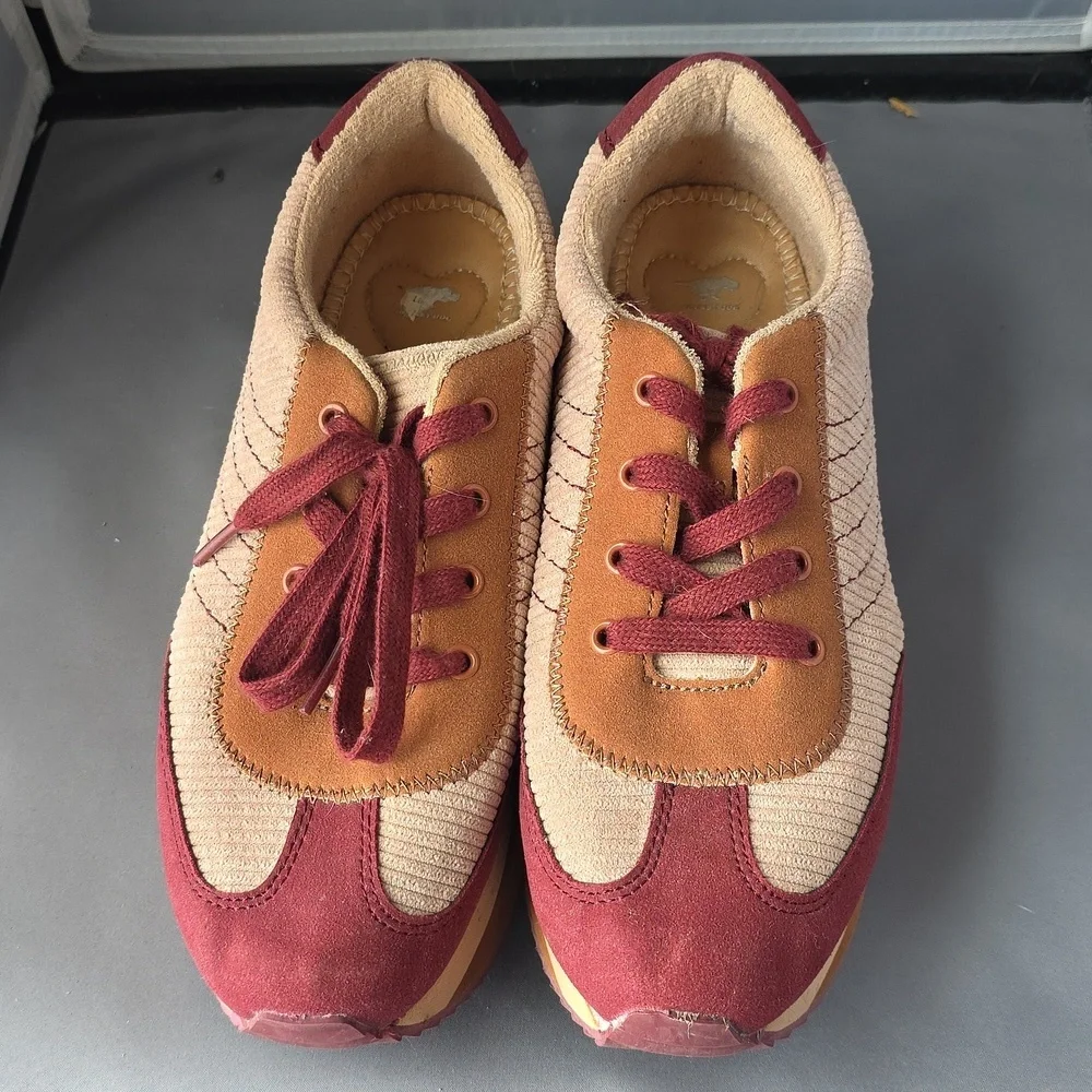 Rocket Dog Neutral & Burgundy Platform Sneakers Sz 8
